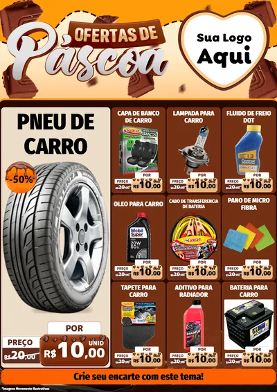 Modelo de Encarte para Encarte A4 Vertical com o tema Ofertas de Páscoa para Auto peças