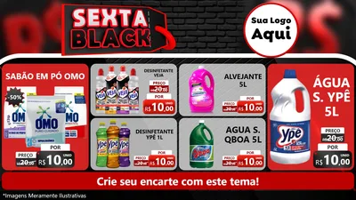 Modelo de TV para TV Horizontal com o tema Sexta Black para Produtos de Limpeza