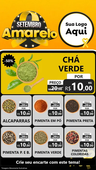 Modelo de Rede Social para Stories com o tema Setembro Amarelo para Produtos Naturais