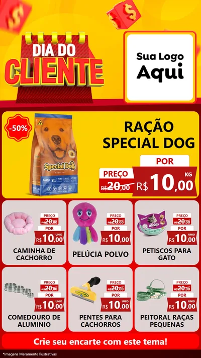 Modelo de Rede Social para Stories com o tema Dia do Cliente para Pet Shop