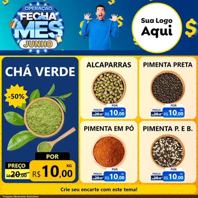 Modelo de Rede Social para Feed Facebook com o tema Operação Fecha Mês, Junho para Produtos Naturais