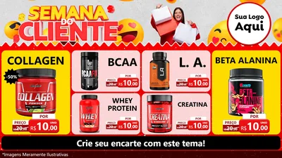 Modelo de TV para TV Horizontal com o tema Semana do Cliente para Suplementos alimentares