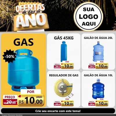 Modelo de Rede Social para Feed Facebook com o tema Ofertas de Fim de Ano para Água e gás
