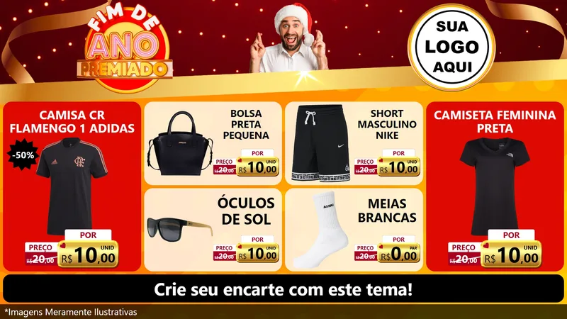 Modelo de TV para TV Horizontal com o tema Fim de Ano Premiado para Roupas e acessórios