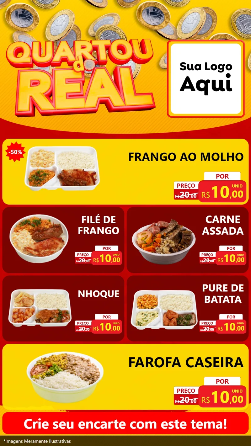 Modelo de TV para TV Vertical com o tema Quartou do Real para Restaurante