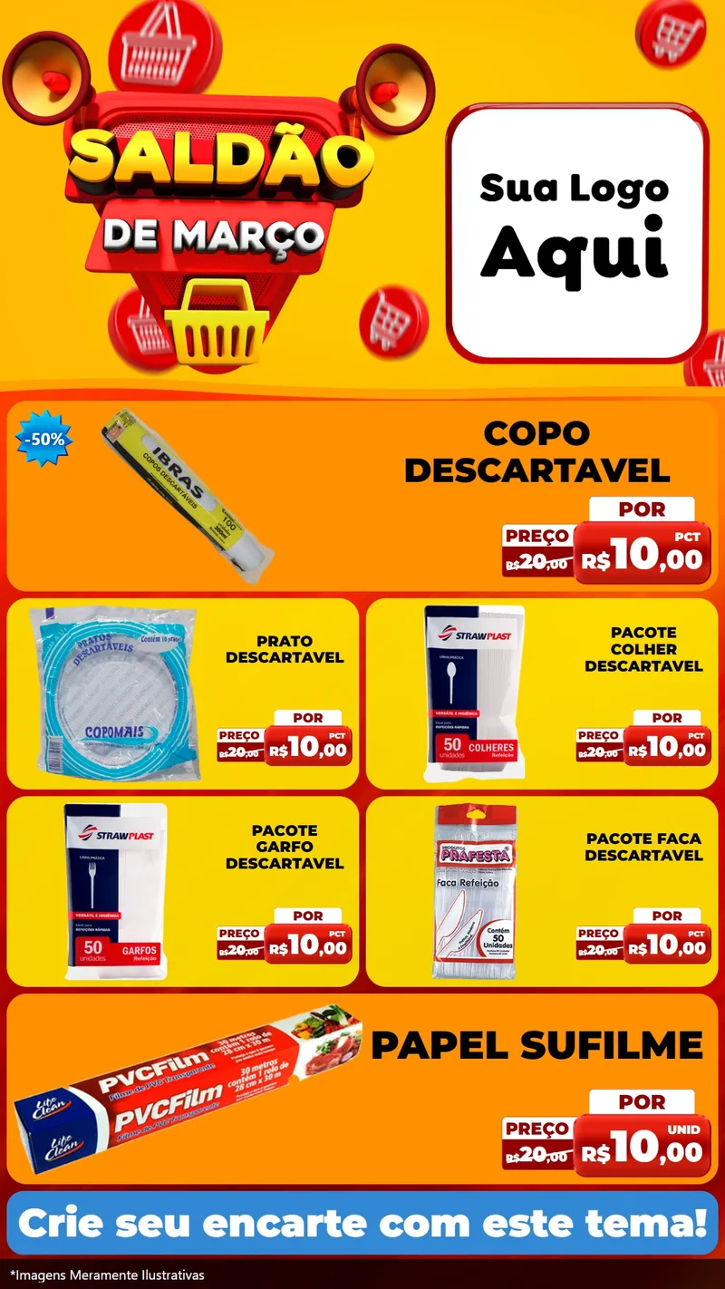 Modelo de TV para TV Vertical com o tema Saldão de Março para Embalagens
