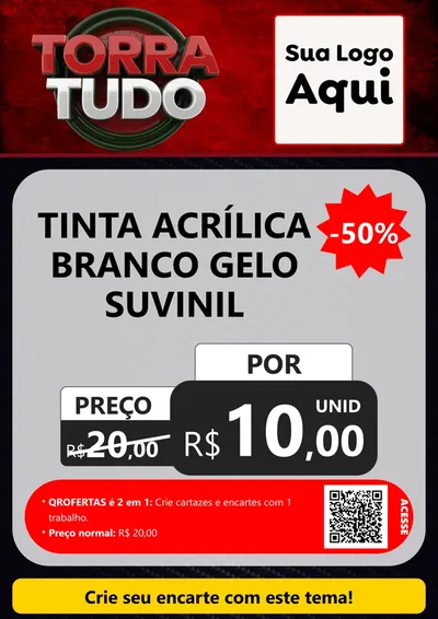 Modelo de Cartaz para Cartaz A4 Vertical com o tema Torra Tudo para Tintas e Ferramentas