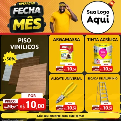 Modelo de Rede Social para Feed Facebook com o tema Operação Fecha Mês para Material para Construção