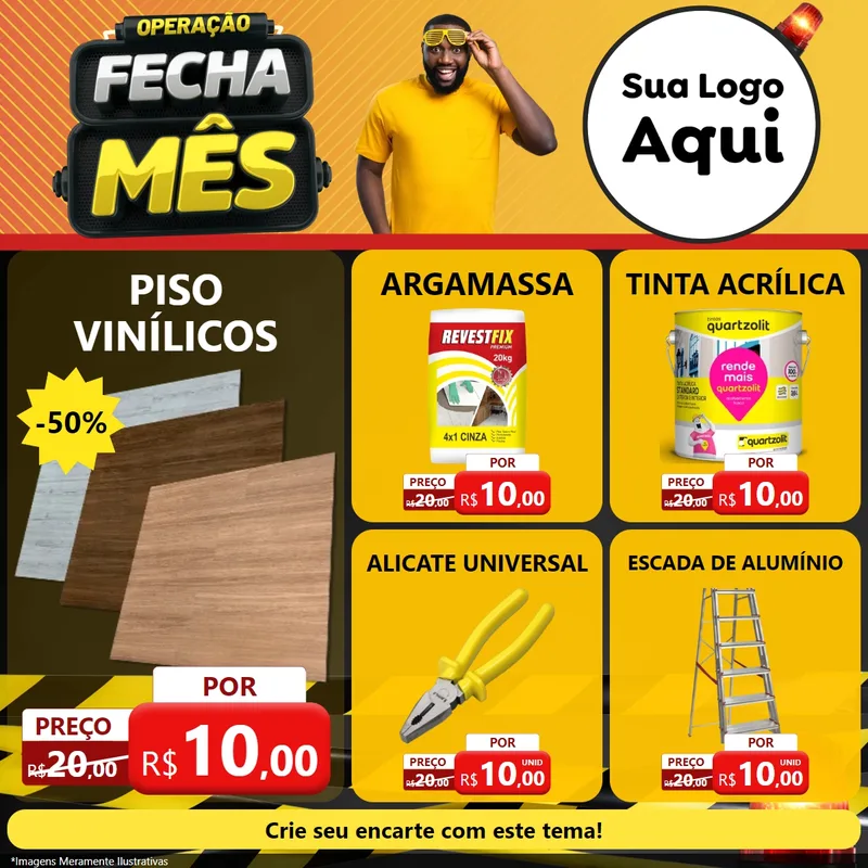 Modelo de Rede Social para Feed Facebook com o tema Operação Fecha Mês para Material para Construção