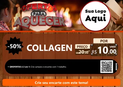 Modelo de Cartaz para Cartaz A4 Horizontal com o tema Ofertas Para Aquecer para Suplementos alimentares