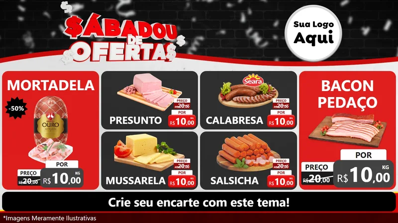 Modelo de TV para TV Horizontal com o tema Sabadou de Ofertas para Frios e Laticínios
