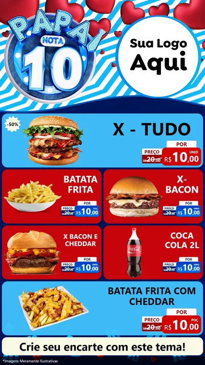 Modelo de TV para TV Vertical com o tema Papai Nota 10 para Hamburgueria