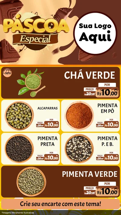 Modelo de TV para TV Vertical com o tema Páscoa Especial para Produtos Naturais