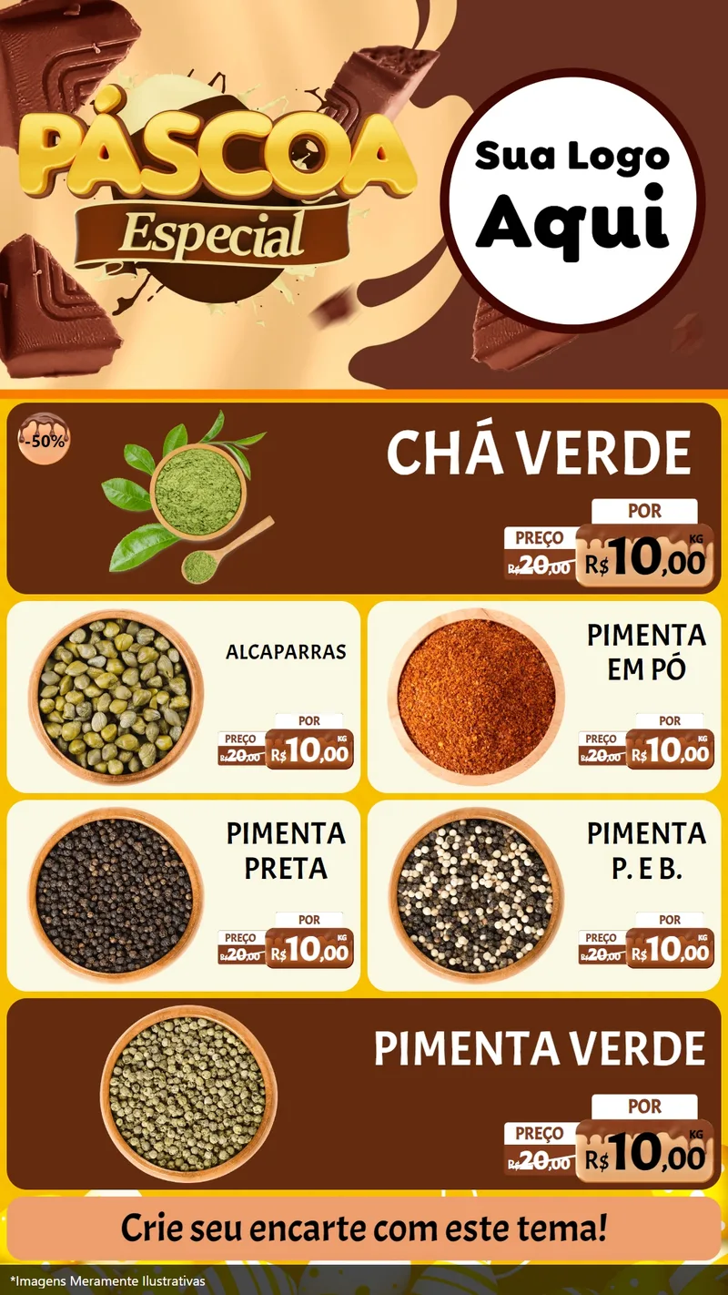 Modelo de TV para TV Vertical com o tema Páscoa Especial para Produtos Naturais