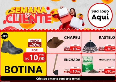 Modelo de Encarte para Encarte A4 Horizontal com o tema Semana do Cliente para Agropecuária