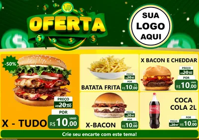 Modelo de Encarte para Encarte A4 Horizontal com o tema Oferta para Hamburgueria