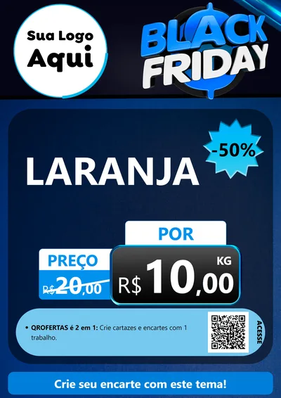 Modelo de Cartaz para Cartaz A4 Vertical com o tema Black Friday para Hortifrúti