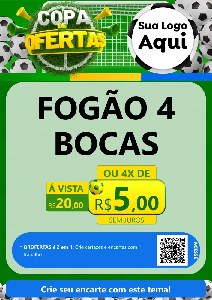 Modelo de Cartaz para Cartaz A4 Vertical com o tema Copa De Ofertas para Móveis e Eletro