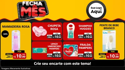 Modelo de TV para TV Horizontal com o tema Fecha Mês para Bebês