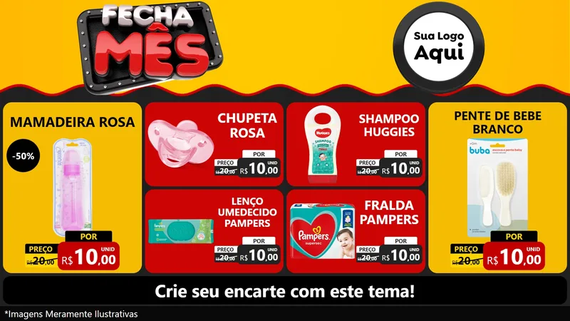 Modelo de TV para TV Horizontal com o tema Fecha Mês para Bebês