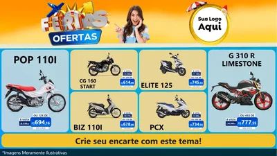 Modelo de TV para TV Horizontal com o tema Ofertas - Férias para Concessionaria de Motos