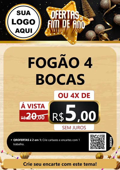 Modelo de Cartaz para Cartaz A4 Vertical com o tema Ofertas de Fim de Ano para Móveis e Eletro
