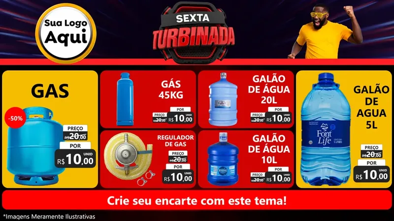 Modelo de TV para TV Horizontal com o tema Sexta Turbinada para Água e gás