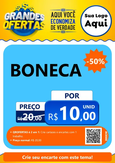 Modelo de Cartaz para Cartaz A4 Vertical com o tema Grandes Ofertas para Brinquedos