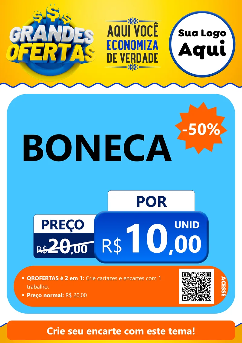 Modelo de Cartaz para Cartaz A4 Vertical com o tema Grandes Ofertas para Brinquedos