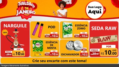 Modelo de TV para TV Horizontal com o tema Saldão de Janeiro para Tabacaria