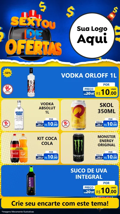Modelo de TV para TV Vertical com o tema Sextou de Ofertas para Distribuidora de bebidas