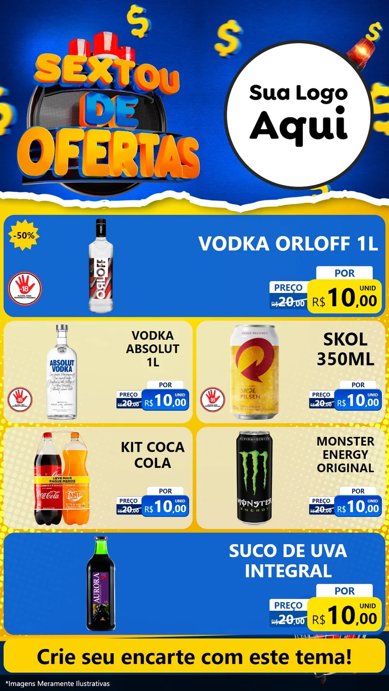 Modelo de TV para TV Vertical com o tema Sextou de Ofertas para Distribuidora de bebidas