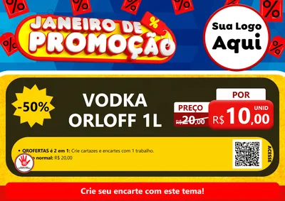 Modelo de Cartaz para Cartaz A4 Horizontal com o tema Janeiro de Promoção para Distribuidora de bebidas