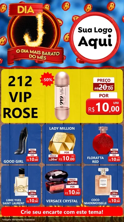 Modelo de Rede Social para Stories com o tema Dia J - O Dia Mais Barato Do Mês para Perfumes