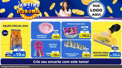 Modelo de TV para TV Horizontal com o tema Janeiro da Economia para Pet Shop