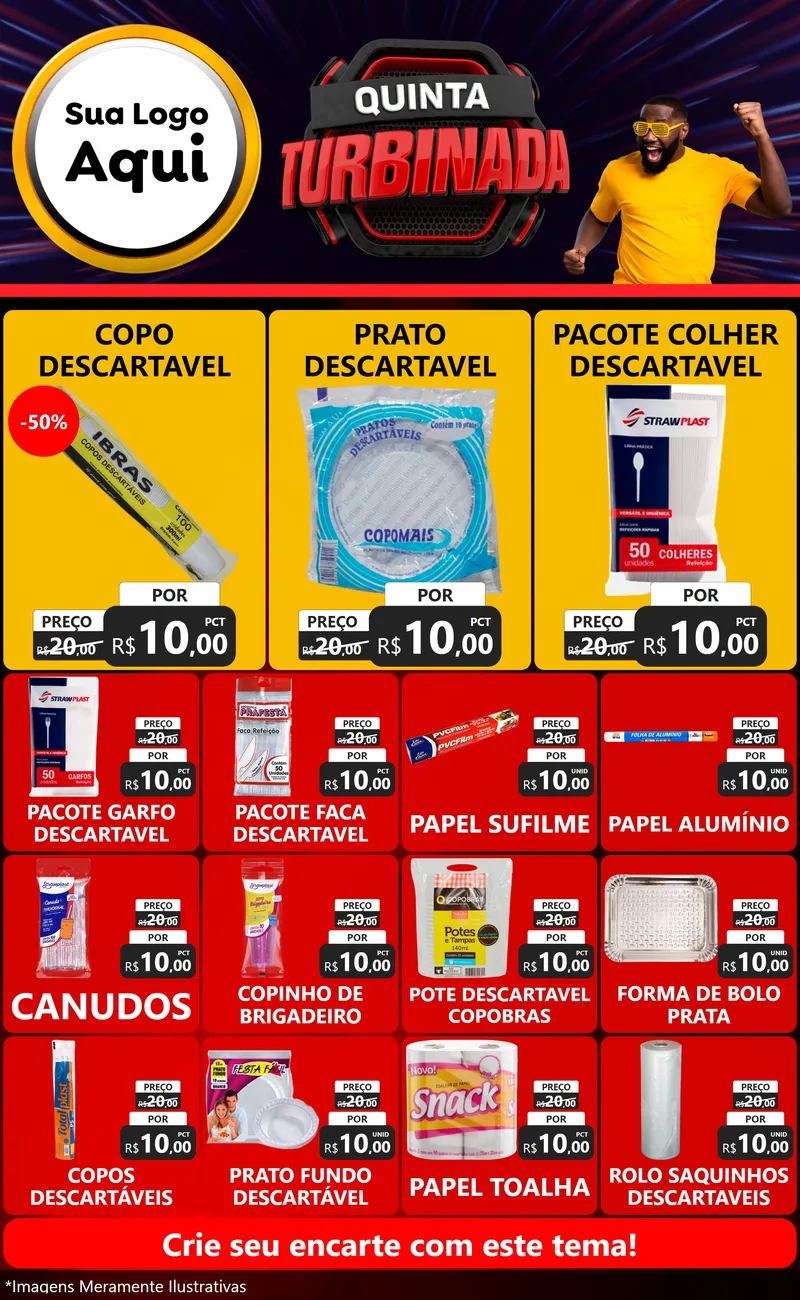 Modelo de Encarte para Encarte Grande com o tema Quinta Turbinada para Embalagens