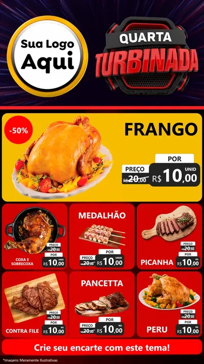 Modelo de Rede Social para Stories com o tema Quarta Turbinada para Assados