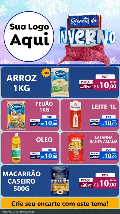 Modelo de TV para TV Vertical com o tema Ofertas de Inverno para Supermercado