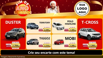 Modelo de TV para TV Horizontal com o tema Fim de Ano Premiado para Concessionaria de Carros