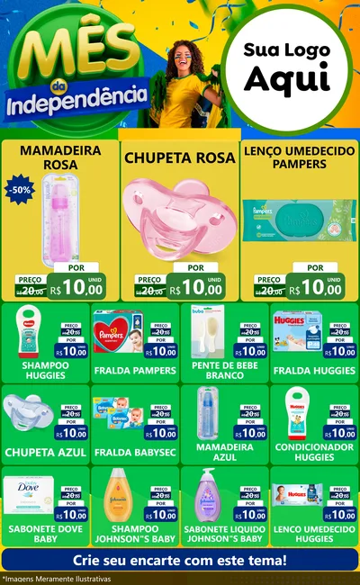Modelo de Encarte para Encarte Grande com o tema Mês da Independência para Bebês
