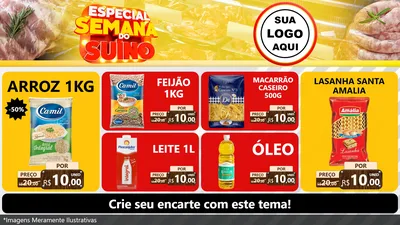 Modelo de TV para TV Horizontal com o tema Especial Semana do Suíno para Supermercado