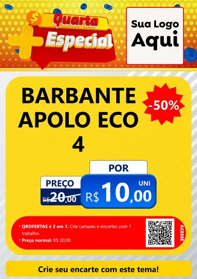 Modelo de Cartaz para Cartaz A4 Vertical com o tema Quarta Mais Especial para Armarinho e Aviamentos