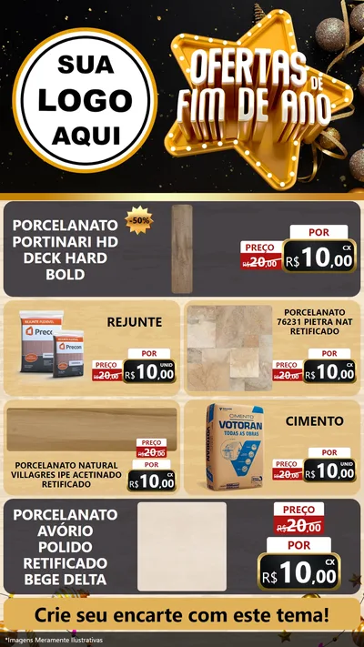 Modelo de TV para TV Vertical com o tema Ofertas de Fim de Ano para Pisos e revestimentos