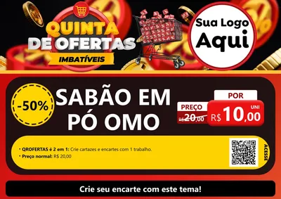 Modelo de Cartaz para Cartaz A4 Horizontal com o tema Quinta de Ofertas Imbatíveis para Produtos de Limpeza