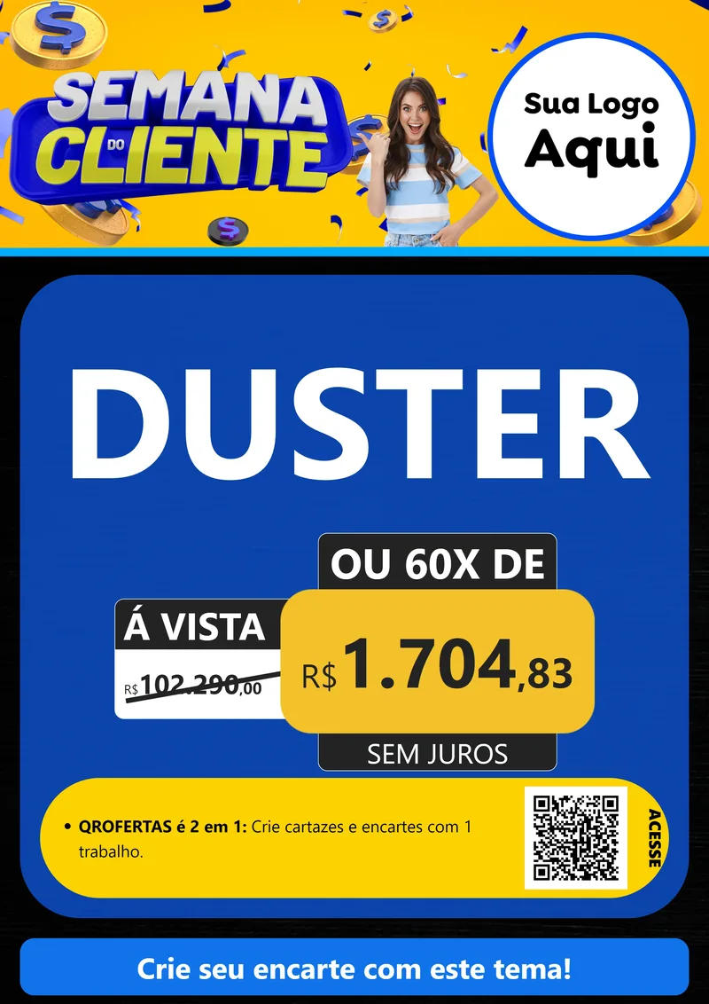 Modelo de Cartaz para Cartaz A4 Vertical com o tema Semana do Cliente para Concessionaria de Carros
