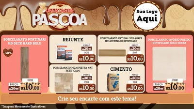 Modelo de TV para TV Horizontal com o tema Ofertas de Páscoa para Pisos e revestimentos