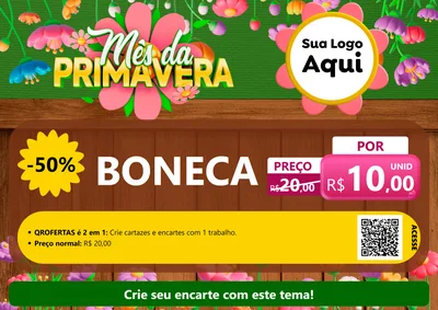 Modelo de Cartaz para Cartaz A4 Horizontal com o tema Mês da Primavera para Brinquedos