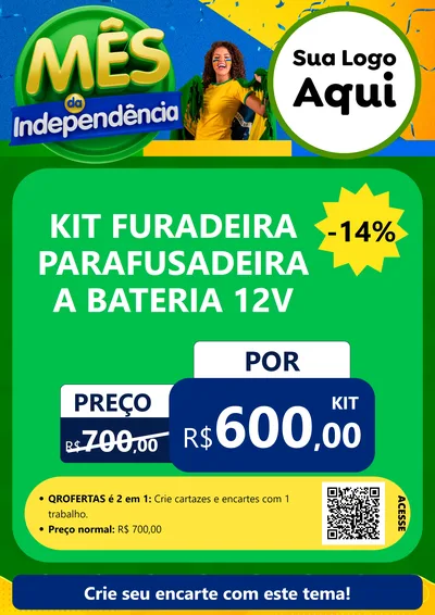 Modelo de Cartaz para Cartaz A4 Vertical com o tema Mês da Independência para Maquinas e Ferramentas