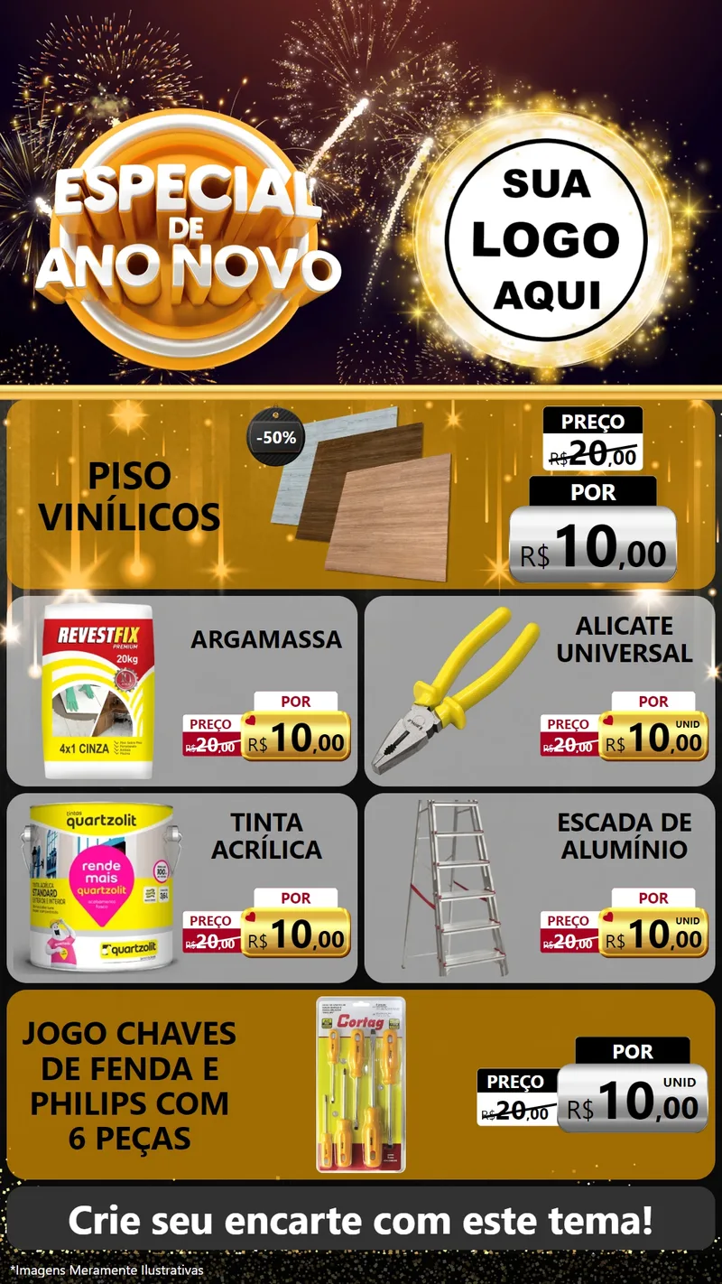 Modelo de TV para TV Vertical com o tema Especial de Ano Novo para Material para Construção