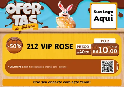 Modelo de Cartaz para Cartaz A4 Horizontal com o tema Ofertas de Páscoa para Perfumes